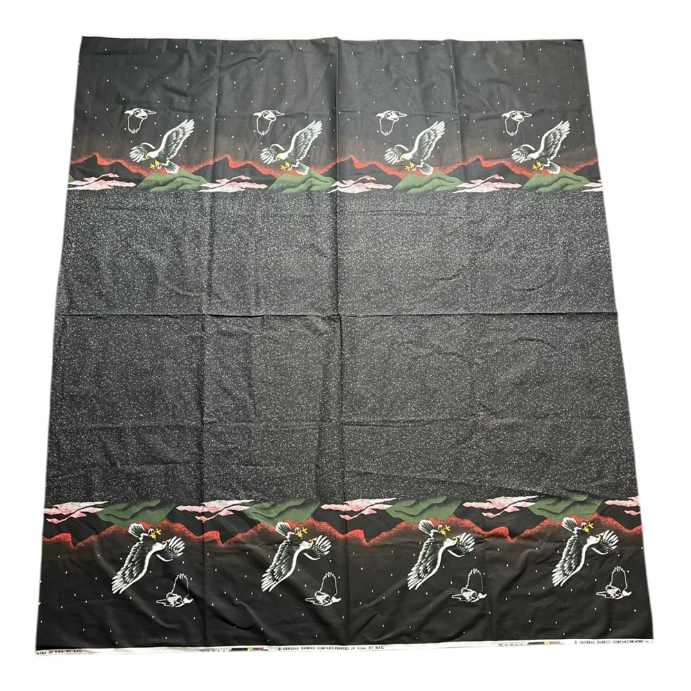 Vintage 80/90s General Fabric Company Printed USA By DFC Western Eagle Fabric